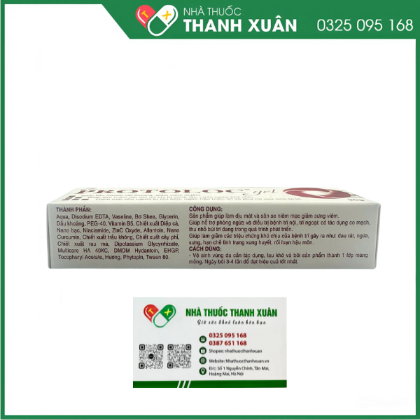 Kem bôi trĩ nội, trĩ ngoại Protoloc gel giúp giảm đau, viêm
